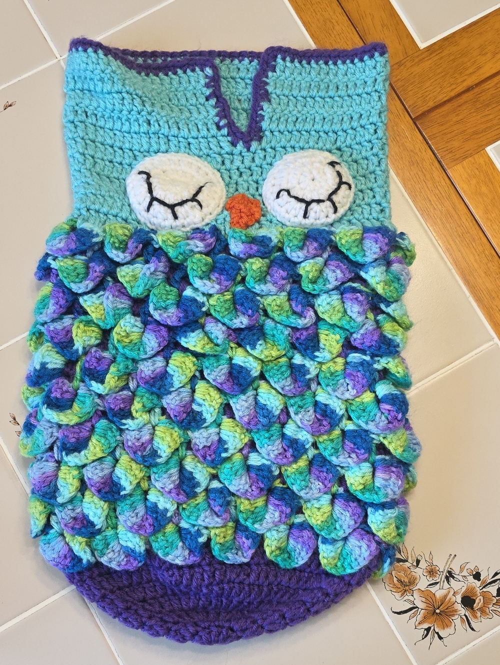 Handmade Owl Crochet New Born Baby Sak